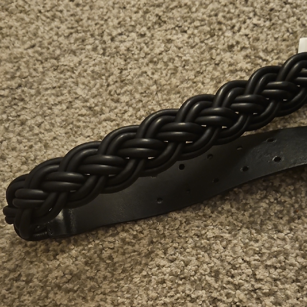 Braided Faux Leather Waist Belt